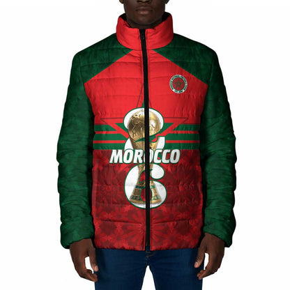 Personalized Morocco Football Padded Jacket 2026 Come On Atlas Lions - African Pride