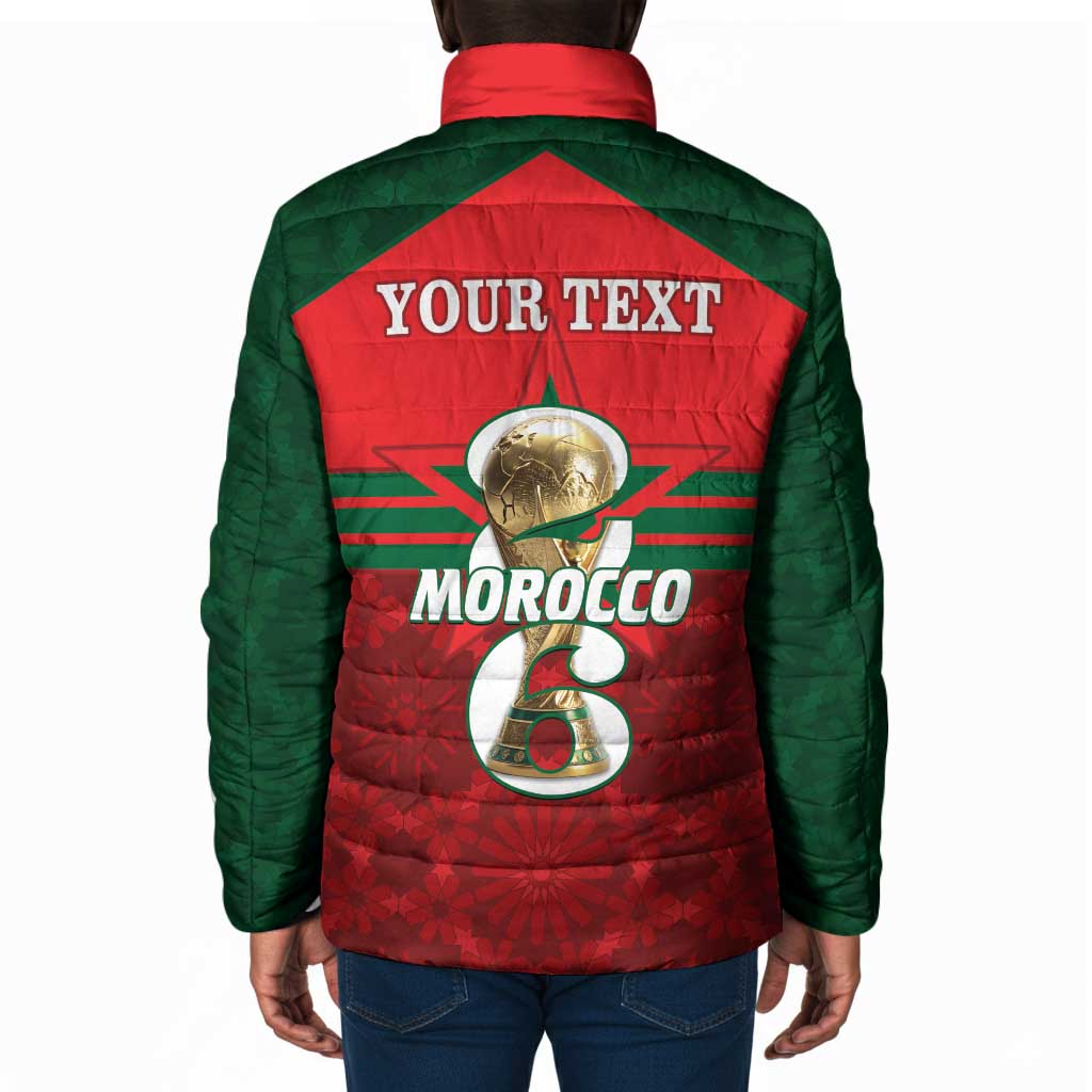 Personalized Morocco Football Padded Jacket 2026 Come On Atlas Lions - African Pride