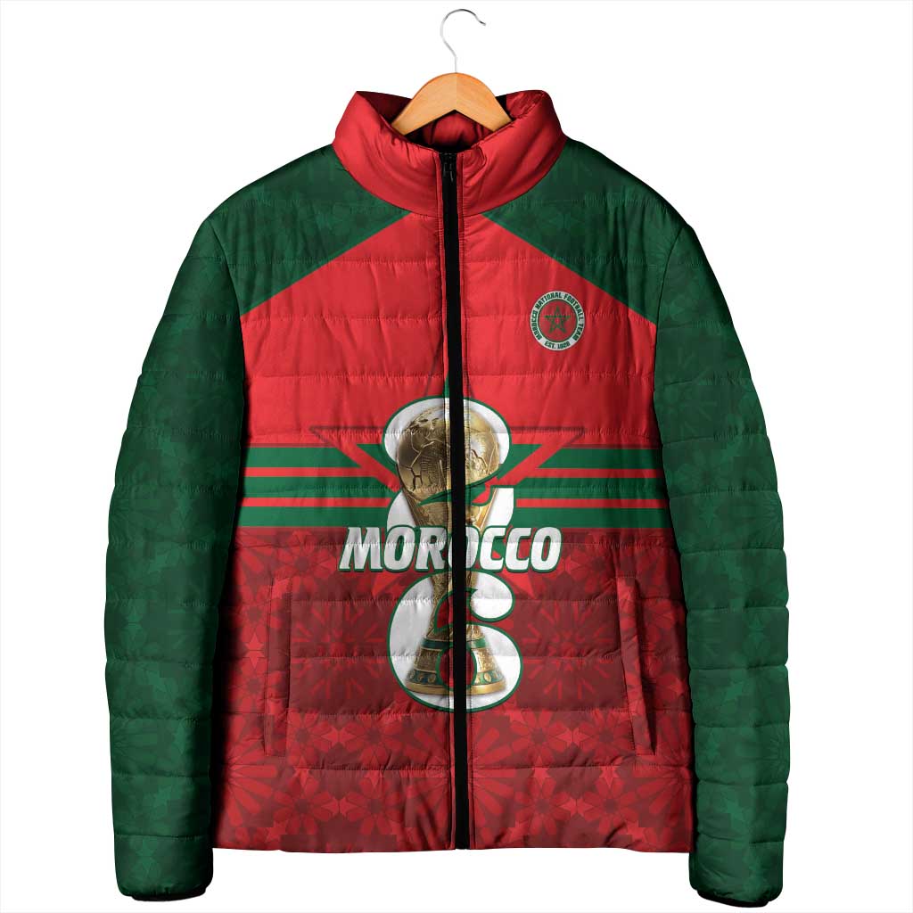 Personalized Morocco Football Padded Jacket 2026 Come On Atlas Lions - African Pride