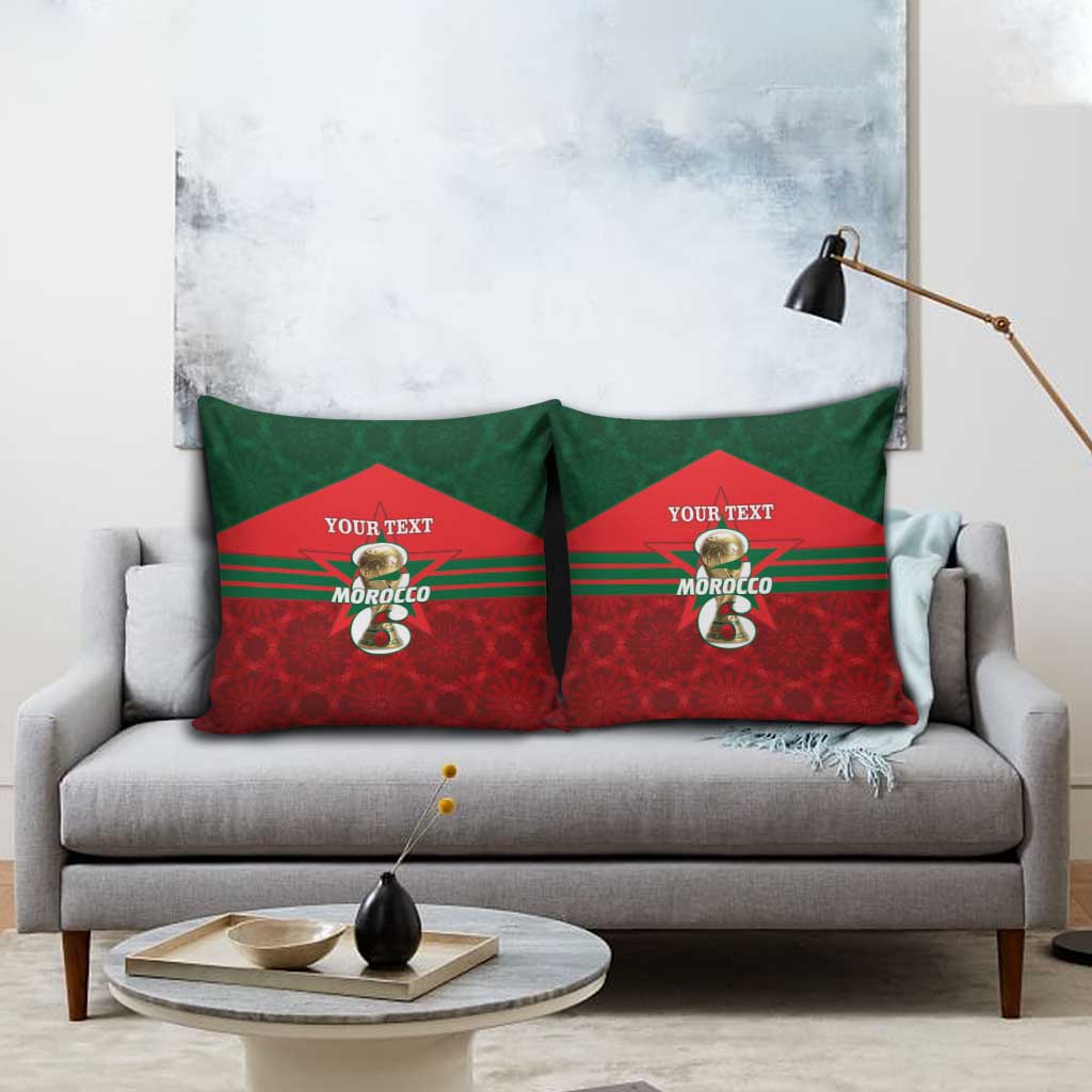 Personalized Morocco Football Pillow Cover 2026 Come On Atlas Lions - African Pride
