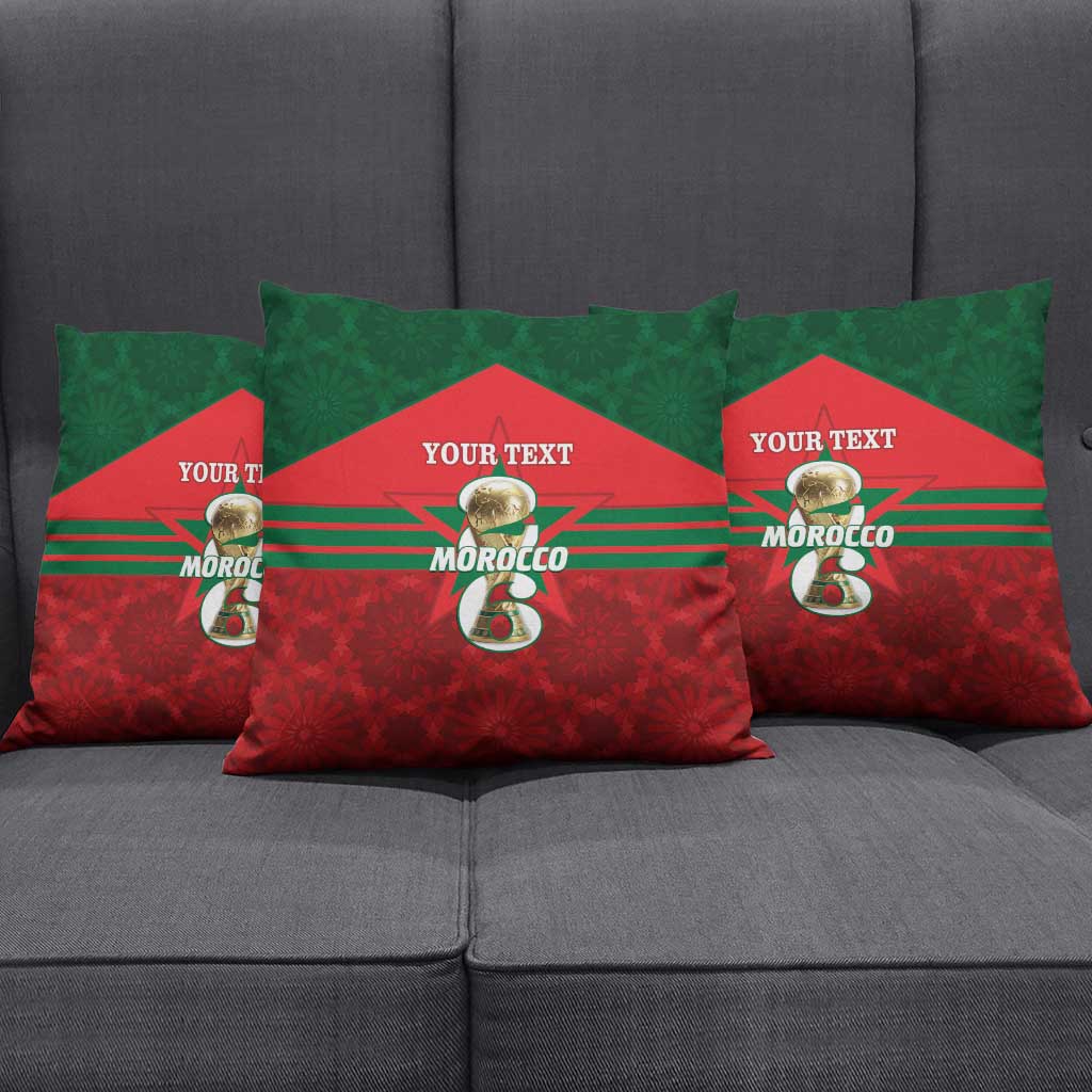 Personalized Morocco Football Pillow Cover 2026 Come On Atlas Lions - African Pride