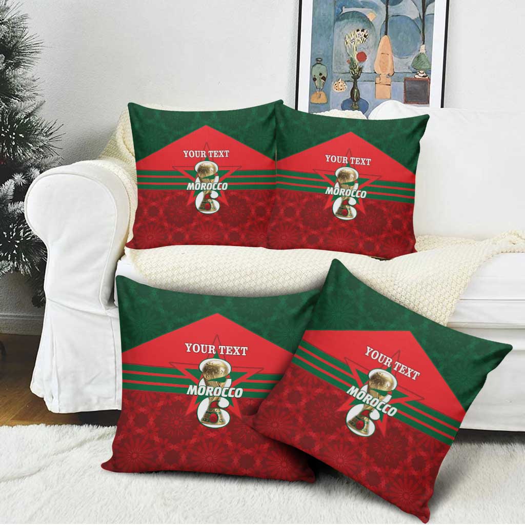 Personalized Morocco Football Pillow Cover 2026 Come On Atlas Lions - African Pride