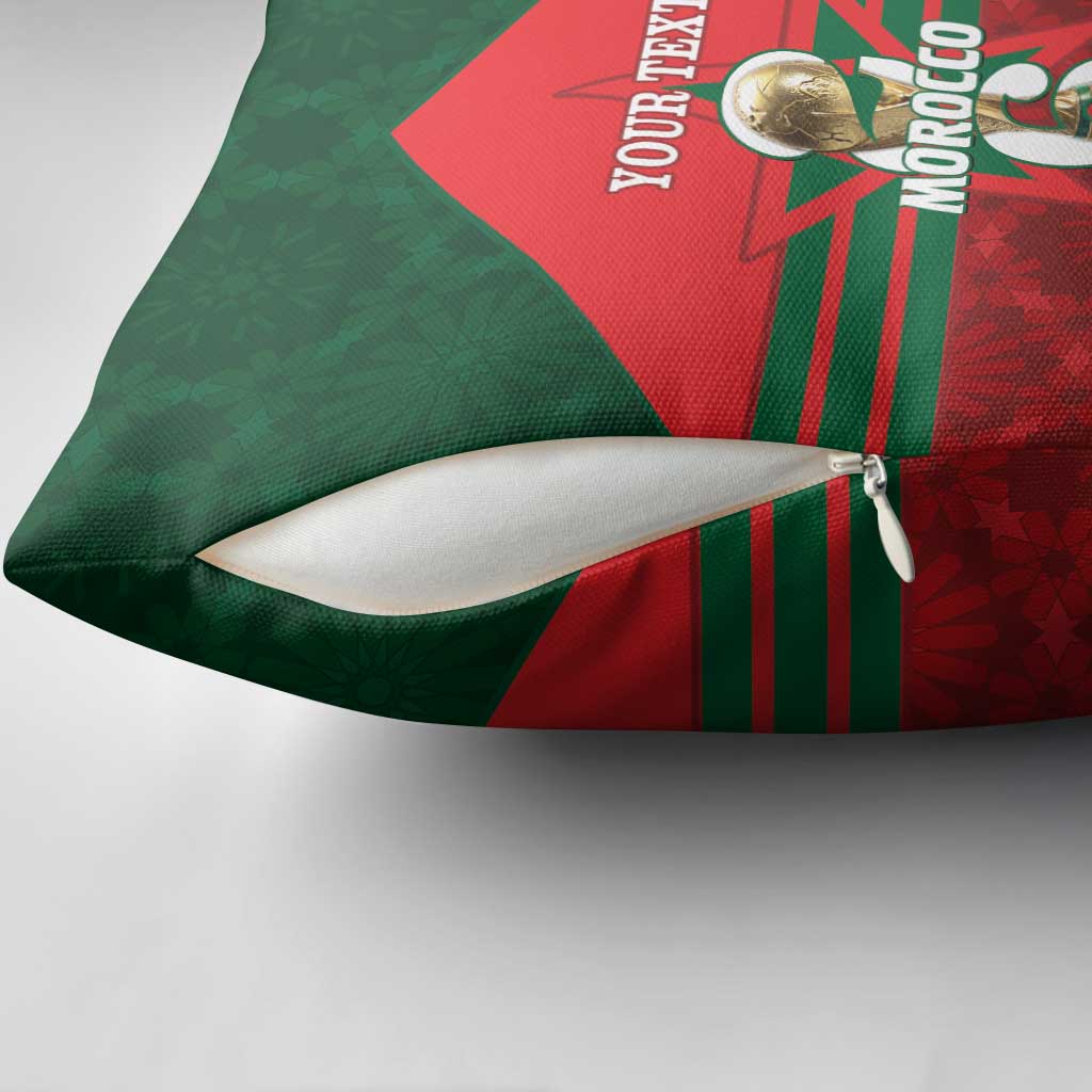 Personalized Morocco Football Pillow Cover 2026 Come On Atlas Lions - African Pride