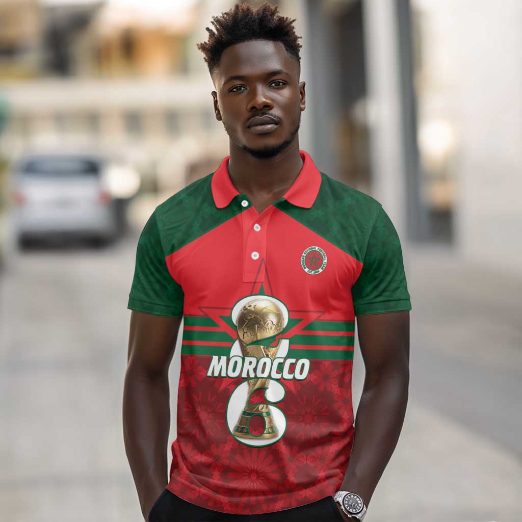 Personalized Morocco Football Polo Shirt 2026 Come On Atlas Lions LT14