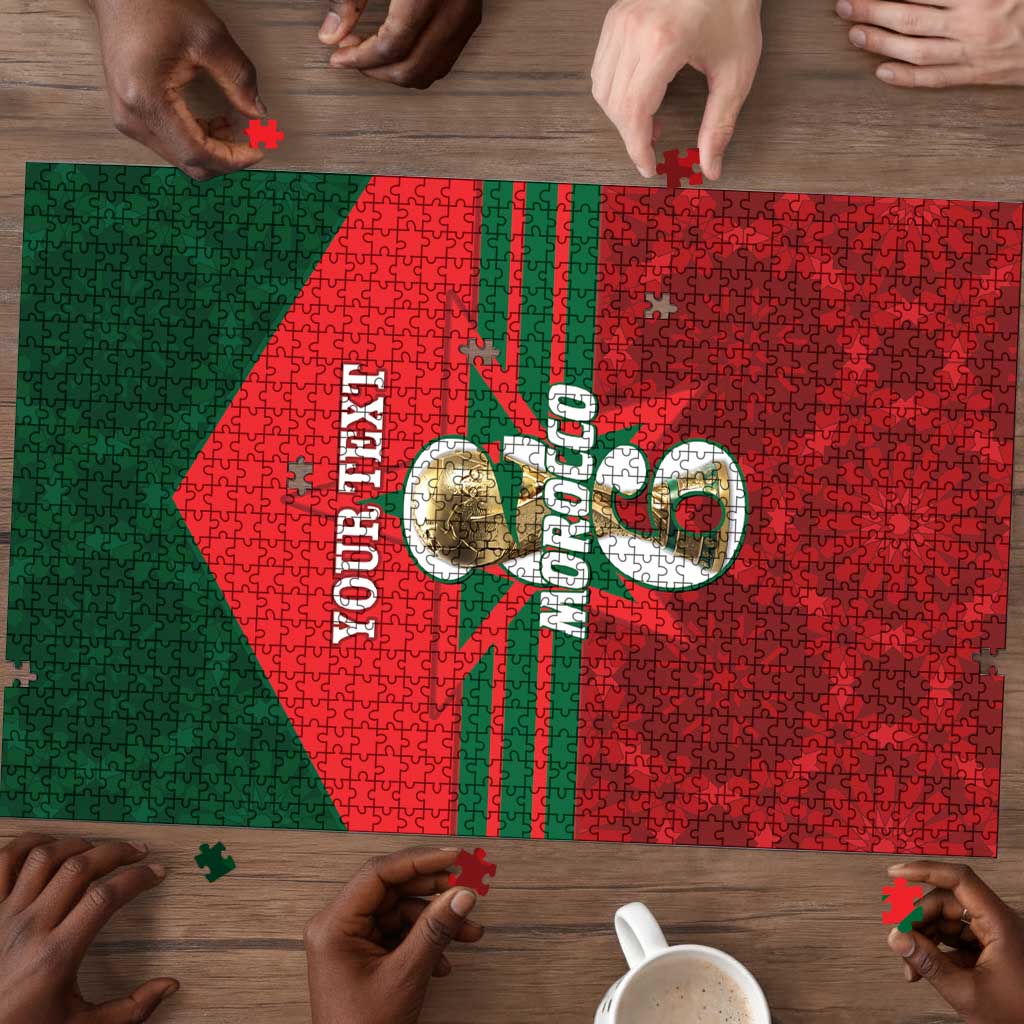 Personalized Morocco Football Puzzle 2026 Come On Atlas Lions - African Pride