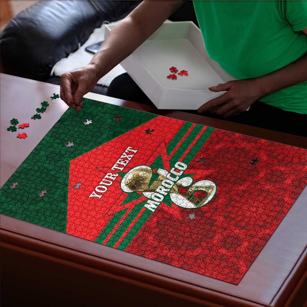 Personalized Morocco Football Puzzle 2026 Come On Atlas Lions - African Pride