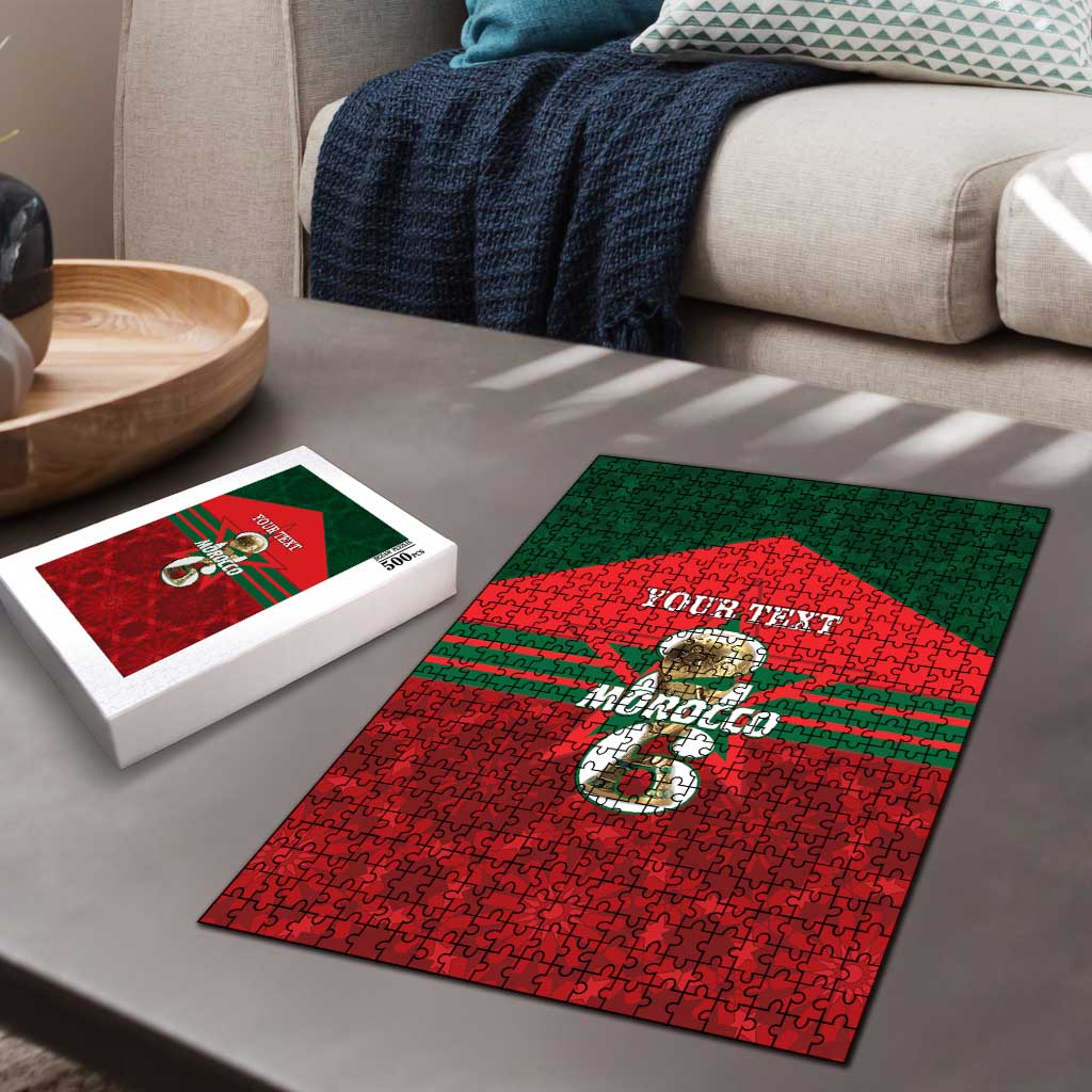 Personalized Morocco Football Puzzle 2026 Come On Atlas Lions - African Pride