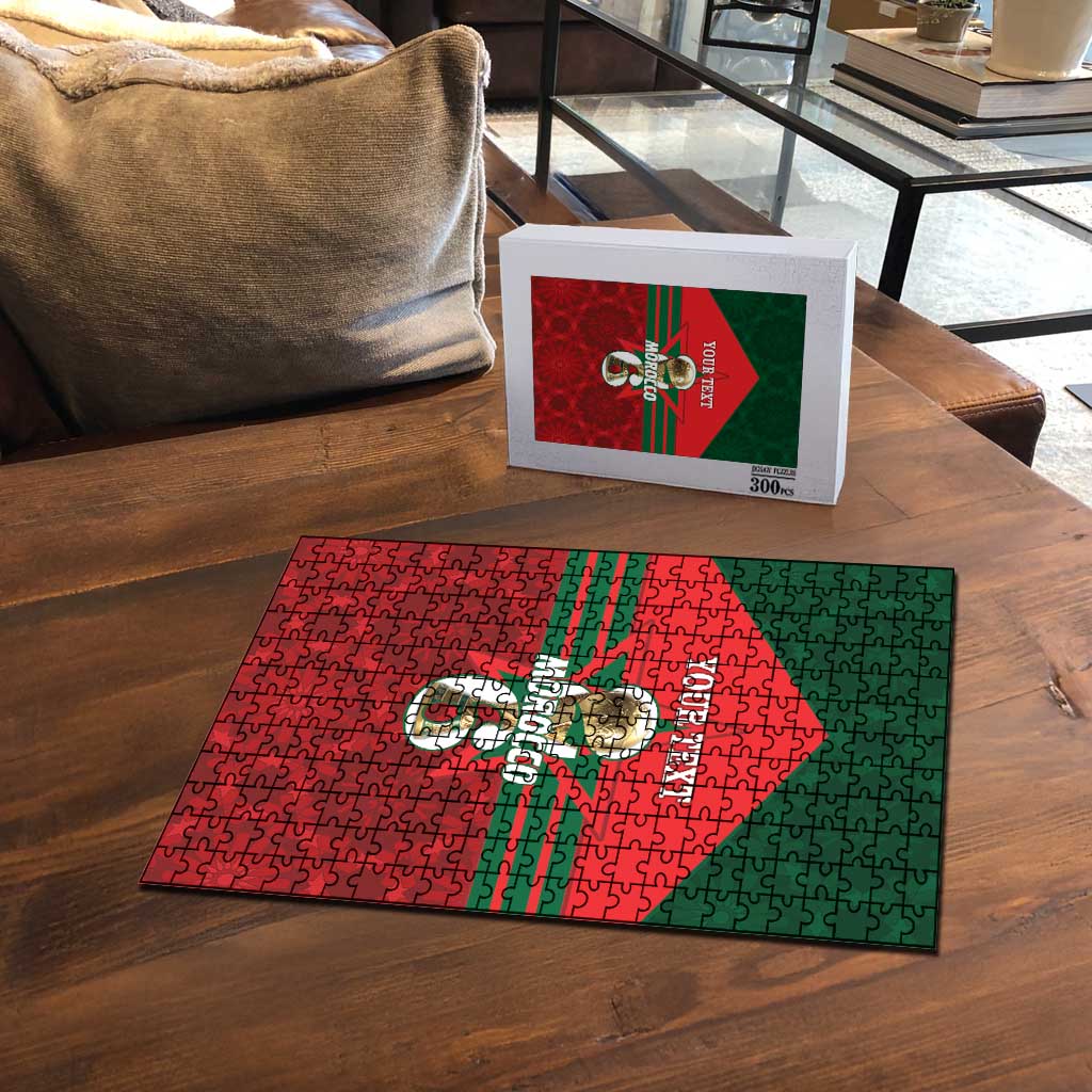 Personalized Morocco Football Puzzle 2026 Come On Atlas Lions - African Pride