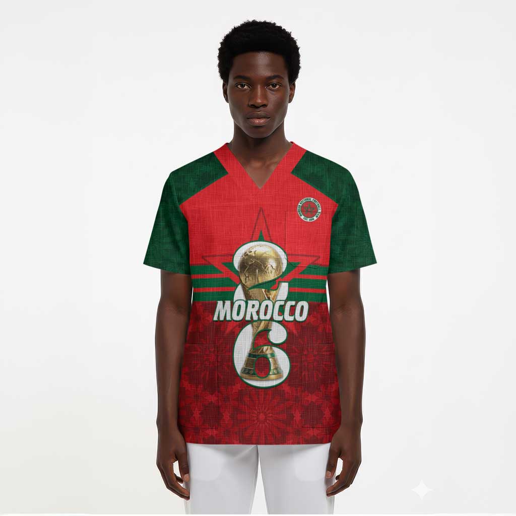 Personalized Morocco Football Scrub Top 2026 Come On Atlas Lions - African Pride