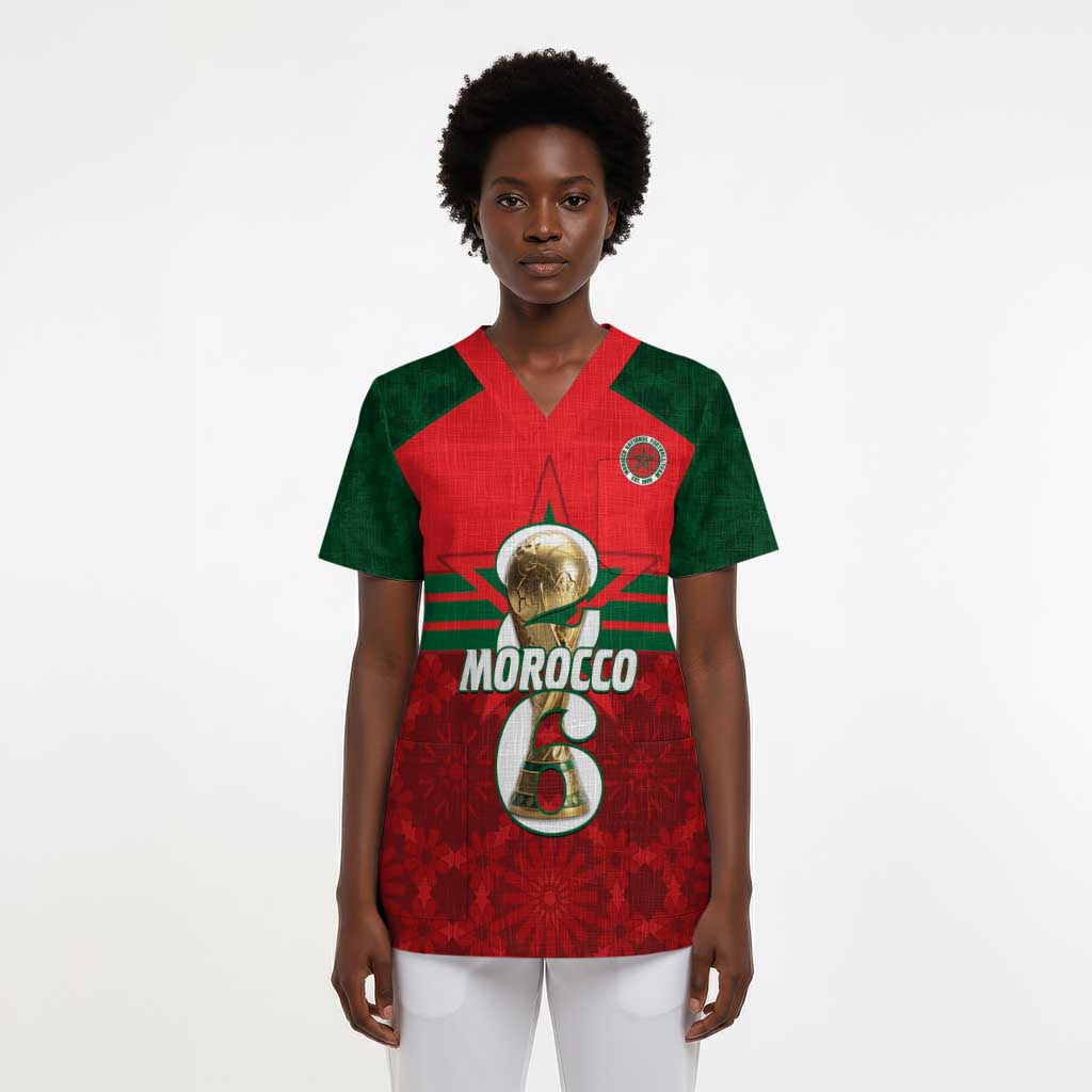 Personalized Morocco Football Scrub Top 2026 Come On Atlas Lions - African Pride