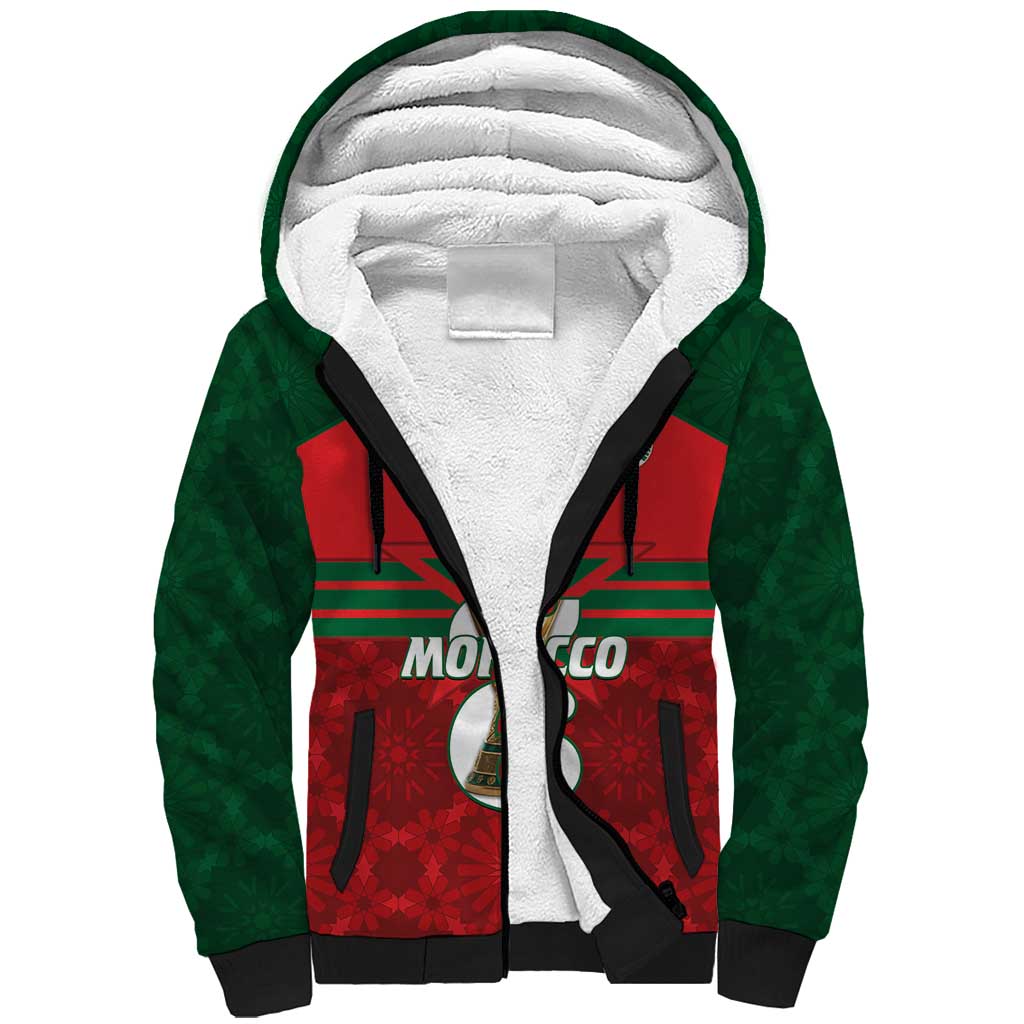 Personalized Morocco Football Sherpa Hoodie 2026 Come On Atlas Lions - African Pride