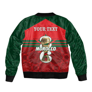 Personalized Morocco Football Sleeve Zip Bomber Jacket 2026 Come On Atlas Lions - African Pride