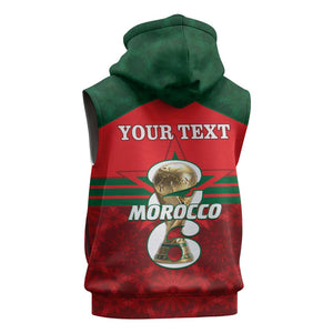 Personalized Morocco Football Sleeveless Hoodie 2026 Come On Atlas Lions - African Pride