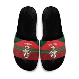Personalized Morocco Football Slide Sandals 2026 Come On Atlas Lions - African Pride