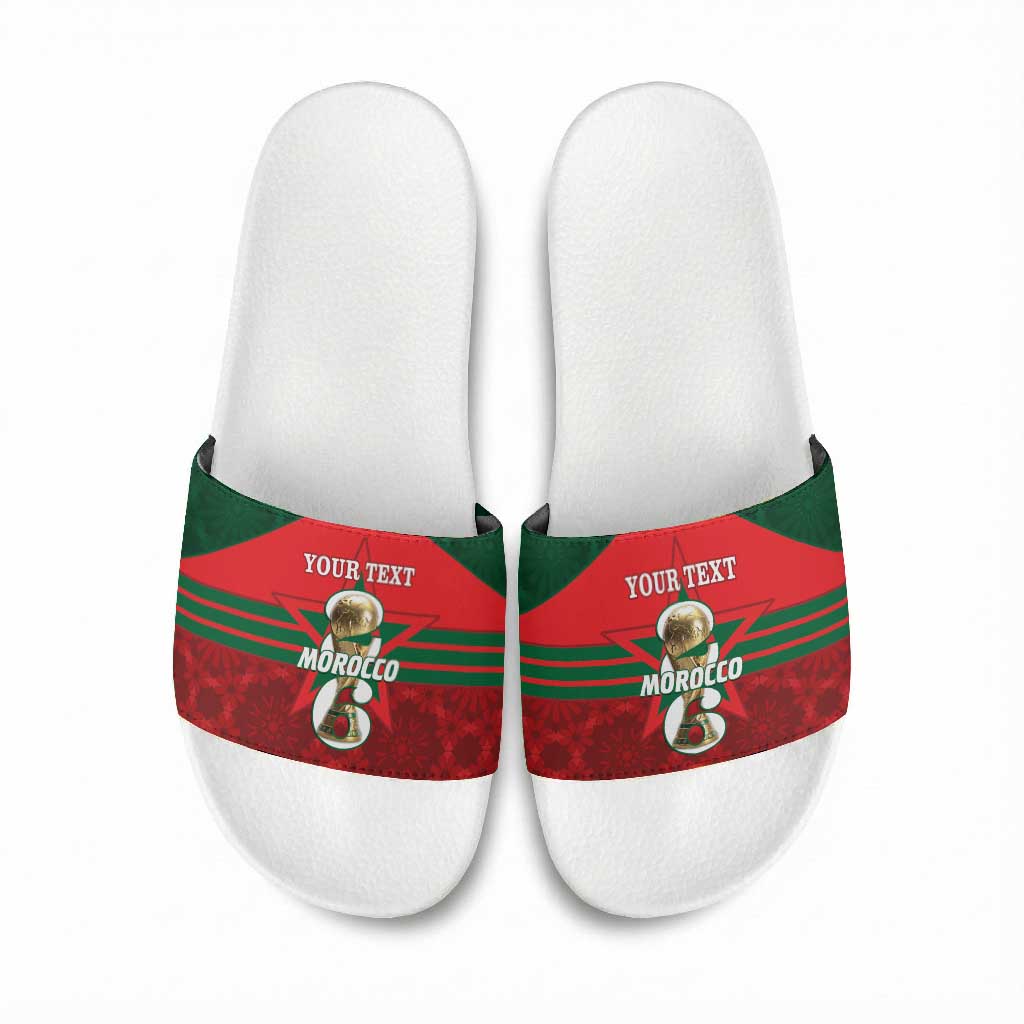 Personalized Morocco Football Slide Sandals 2026 Come On Atlas Lions - African Pride