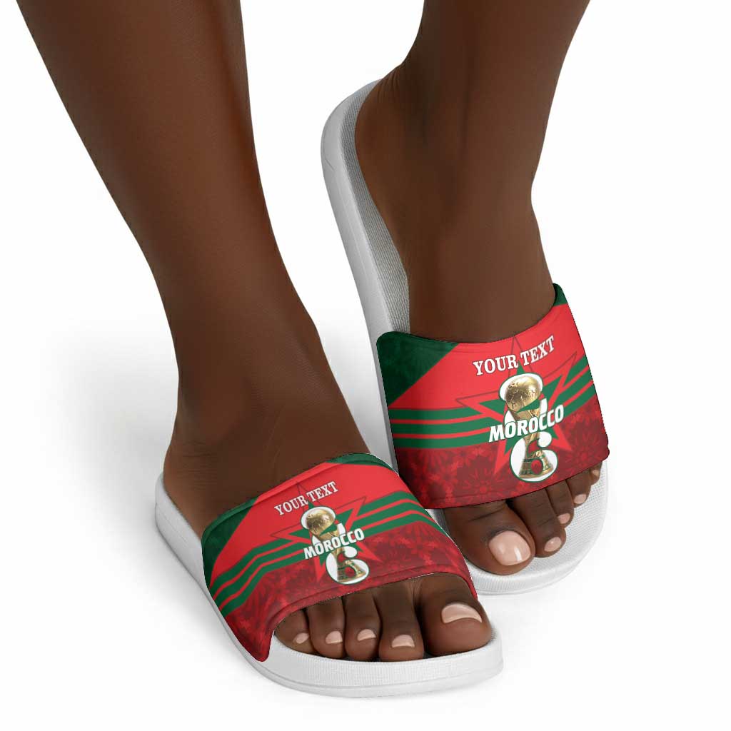Personalized Morocco Football Slide Sandals 2026 Come On Atlas Lions - African Pride