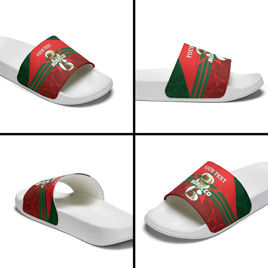 Personalized Morocco Football Slide Sandals 2026 Come On Atlas Lions - African Pride