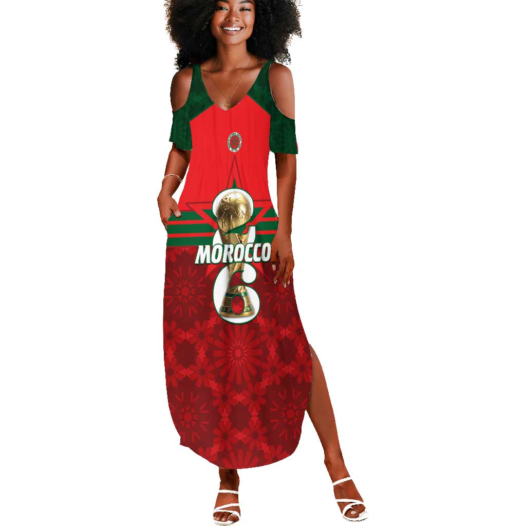 Personalized Morocco Football Summer Maxi Dress 2026 Come On Atlas Lions LT14