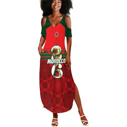 Personalized Morocco Football Summer Maxi Dress 2026 Come On Atlas Lions LT14