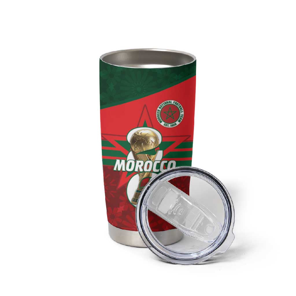 Personalized Morocco Football Tumbler Cup 2026 Come On Atlas Lions - African Pride