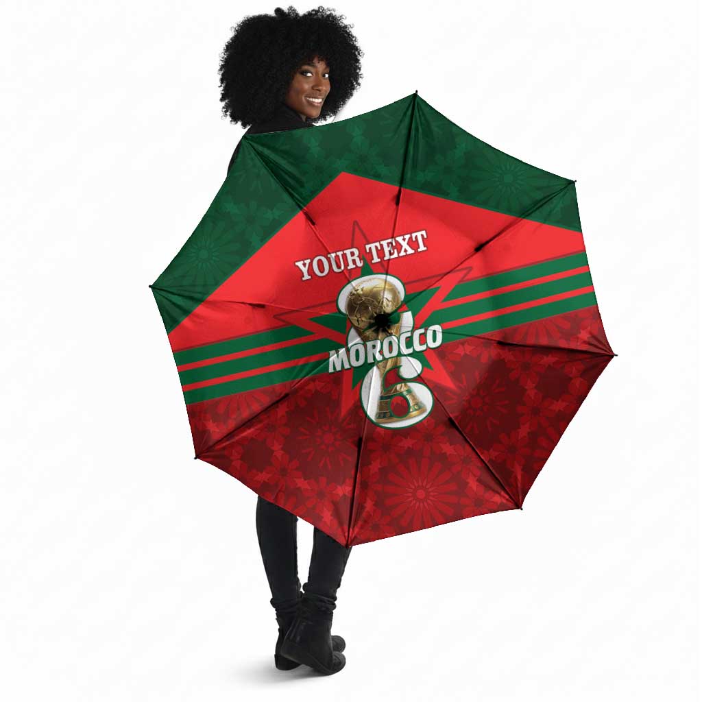 Personalized Morocco Football Umbrella 2026 Come On Atlas Lions - African Pride