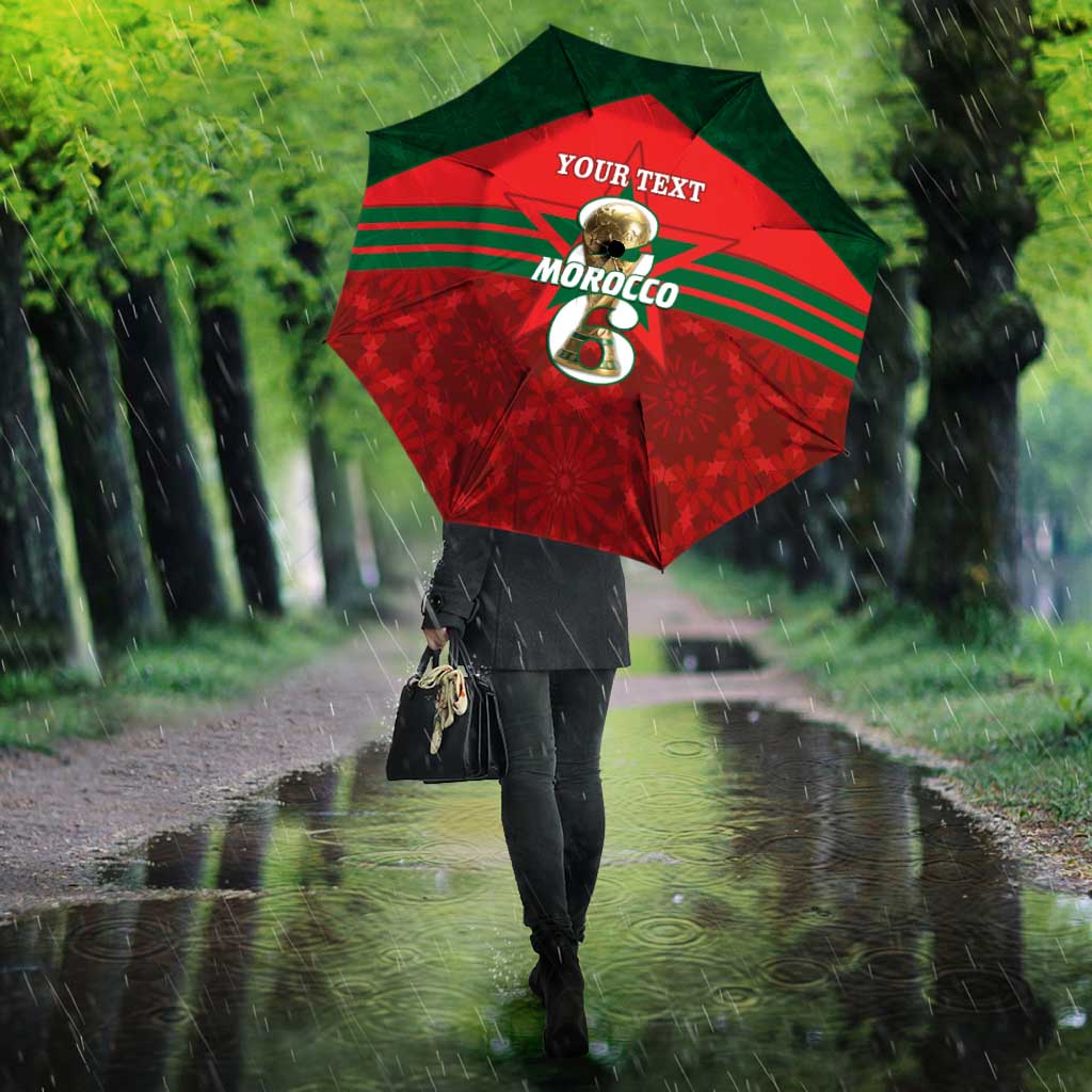 Personalized Morocco Football Umbrella 2026 Come On Atlas Lions - African Pride