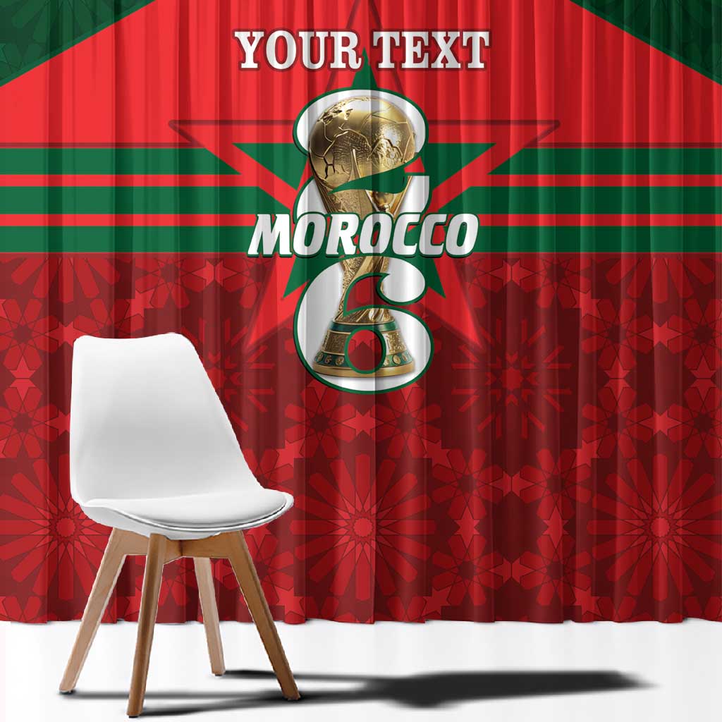 Personalized Morocco Football Window Curtain 2026 Come On Atlas Lions - African Pride