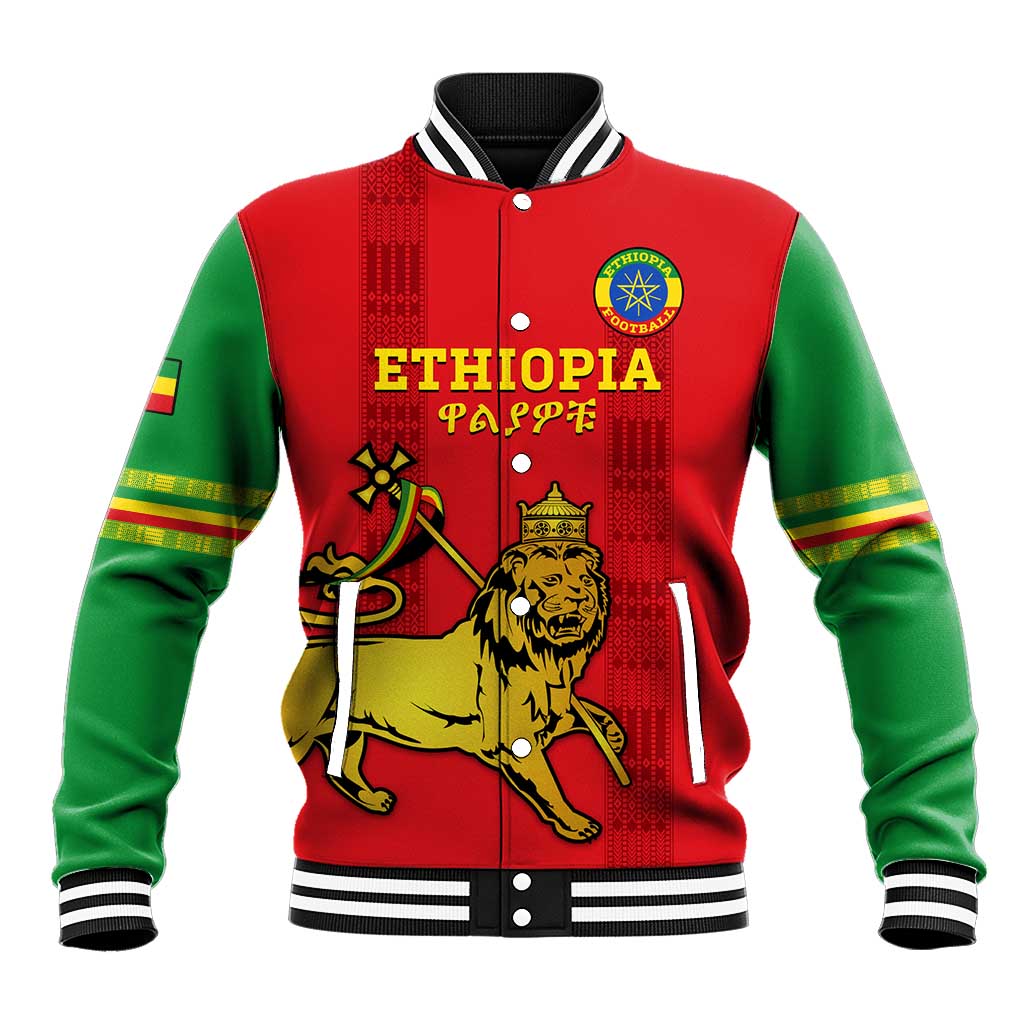 Custom Ethiopia Football Baseball Jacket 2024 Go Champions Walia Ibex LT14