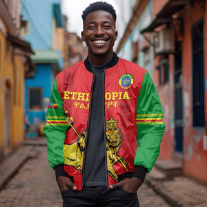 Custom Ethiopia Football Bomber Jacket 2024 Go Champions Walia Ibex