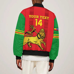 Custom Ethiopia Football Bomber Jacket 2024 Go Champions Walia Ibex