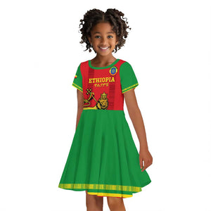 Custom Ethiopia Football Kid Short Sleeve Dress 2024 Go Champions Walia Ibex