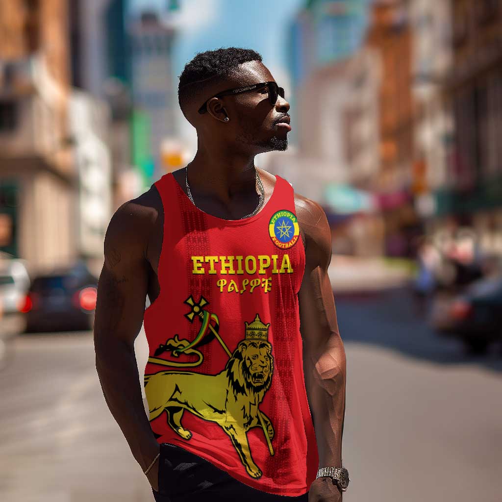 Custom Ethiopia Football Men Tank Top 2024 Go Champions Walia Ibex