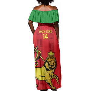 Custom Ethiopia Football Off Shoulder Maxi Dress 2024 Go Champions Walia Ibex