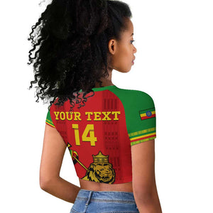 Custom Ethiopia Football Raglan Cropped T shirt 2024 Go Champions Walia Ibex