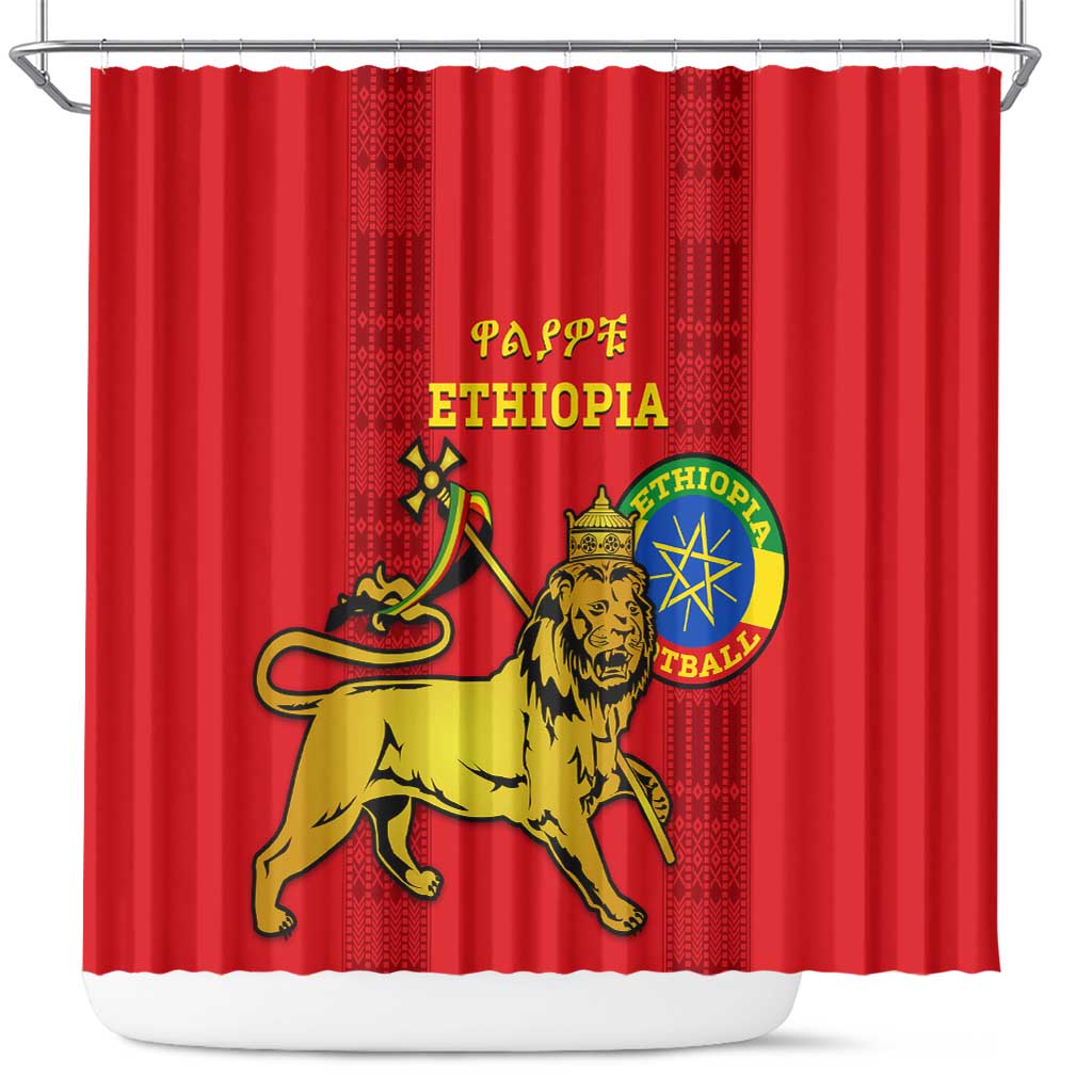 Ethiopia Football Shower Curtain 2024 Go Champions Walia Ibex