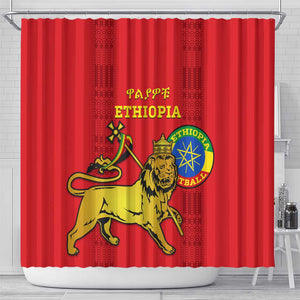 Ethiopia Football Shower Curtain 2024 Go Champions Walia Ibex