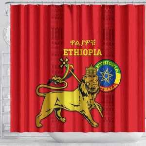 Ethiopia Football Shower Curtain 2024 Go Champions Walia Ibex