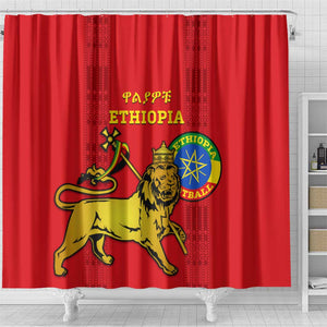 Ethiopia Football Shower Curtain 2024 Go Champions Walia Ibex