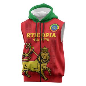 Custom Ethiopia Football Sleeveless Zip Hoodie 2024 Go Champions Walia Ibex - African Pride