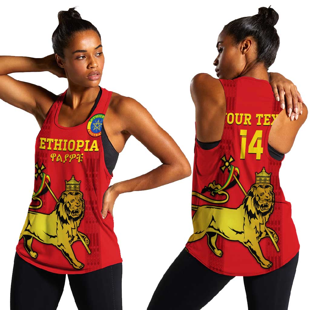 Custom Ethiopia Football Women Racerback Tank 2024 Go Champions Walia Ibex