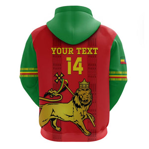 Custom Ethiopia Football Zip Hoodie 2024 Go Champions Walia Ibex