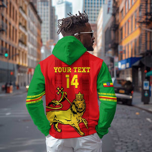 Custom Ethiopia Football Zip Hoodie 2024 Go Champions Walia Ibex