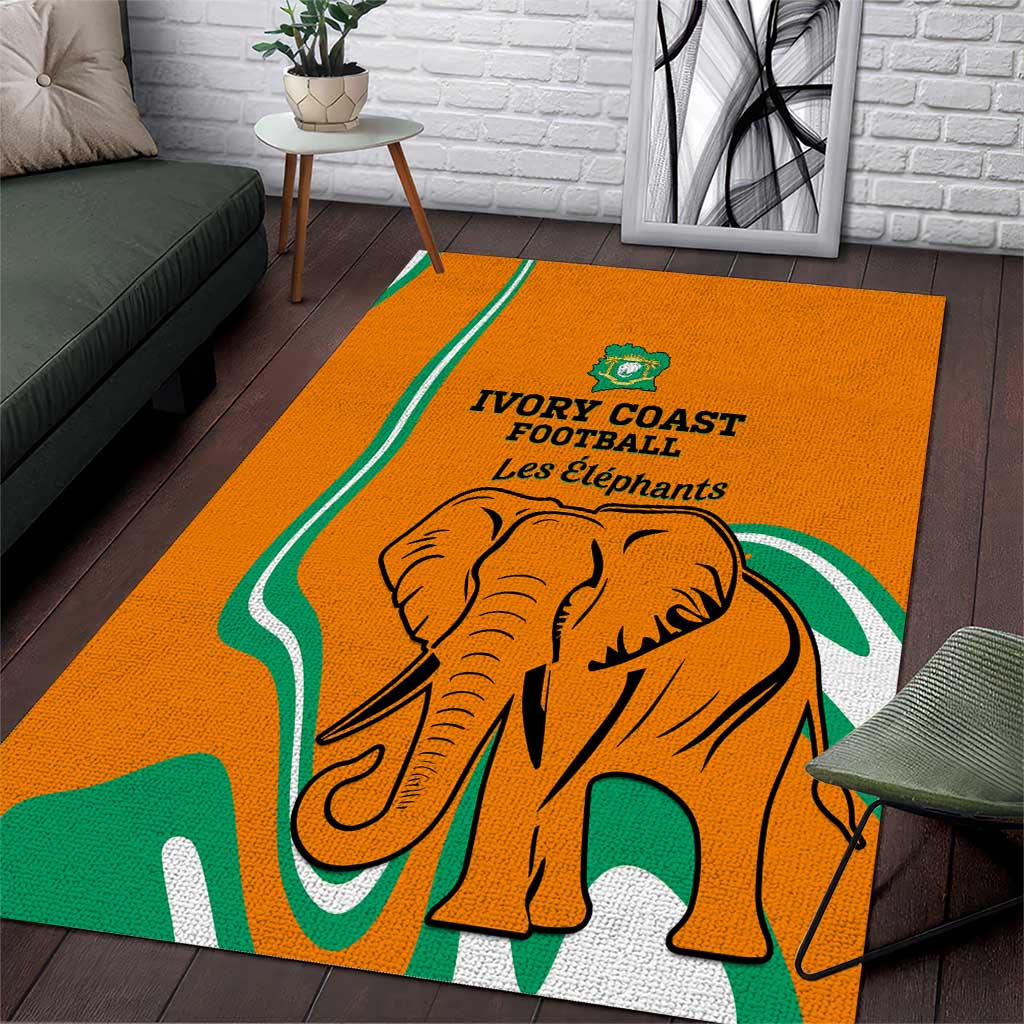 Ivory Coast Football Area Rug 2024 Go Champions Les Elephants