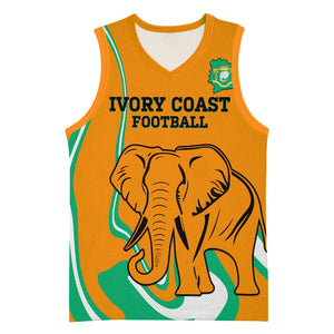 Custom Ivory Coast Football Basketball Jersey 2024 Go Champions Les Elephants LT14