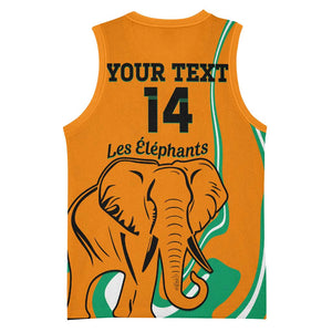 Custom Ivory Coast Football Basketball Jersey 2024 Go Champions Les Elephants LT14
