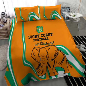 Ivory Coast Football Bedding Set 2024 Go Champions Les Elephants