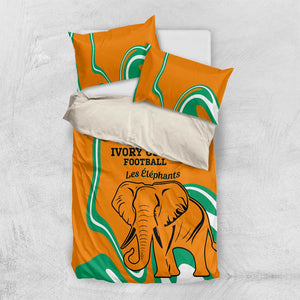 Ivory Coast Football Bedding Set 2024 Go Champions Les Elephants