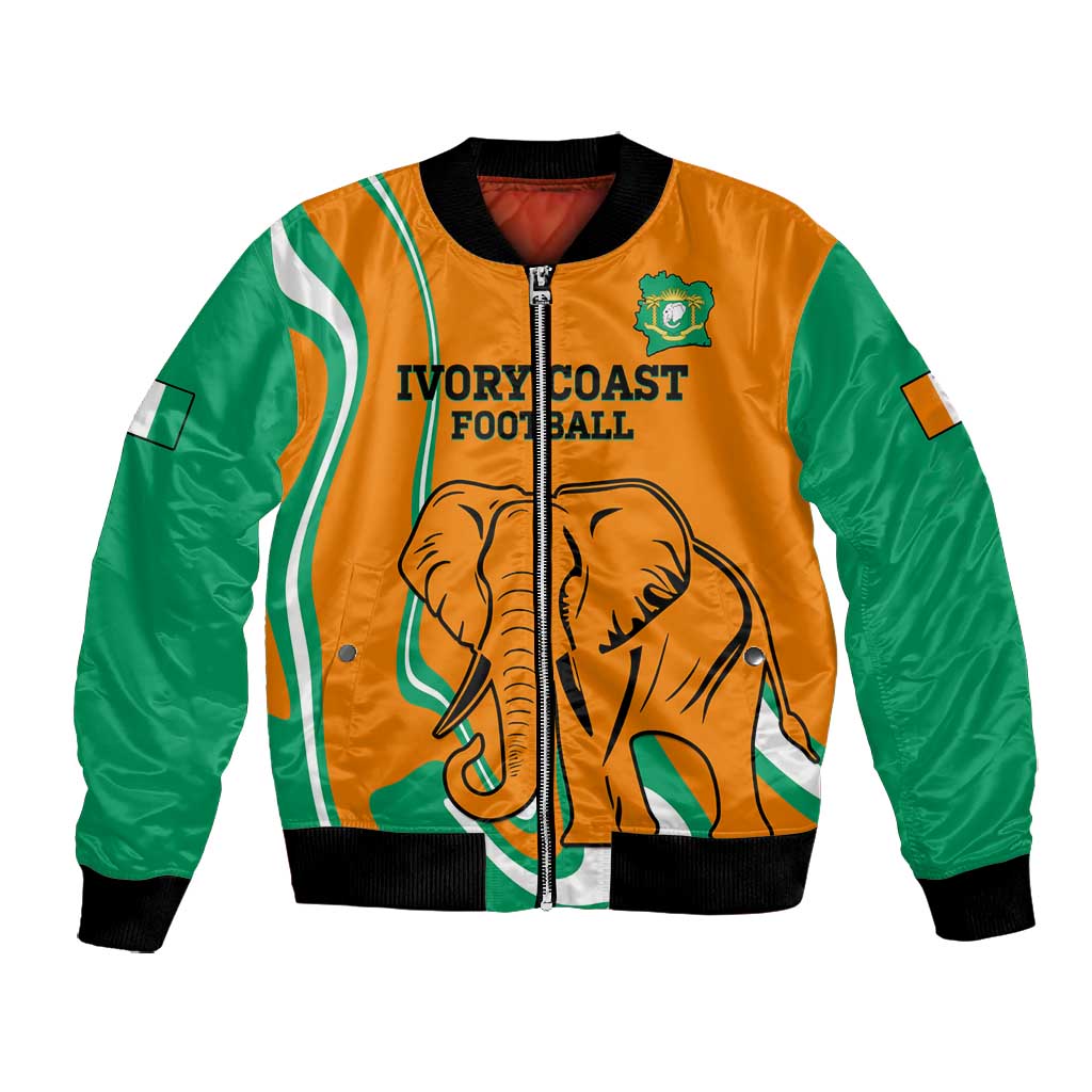 Custom Ivory Coast Football Bomber Jacket 2024 Go Champions Les Elephants