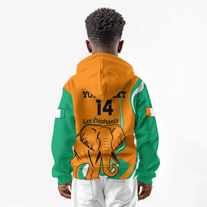 Custom Ivory Coast Football Kid Hoodie 2024 Go Champions Les Elephants