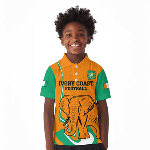 Custom Ivory Coast Football Kid Polo Shirt 2024 Go Champions Les Elephants